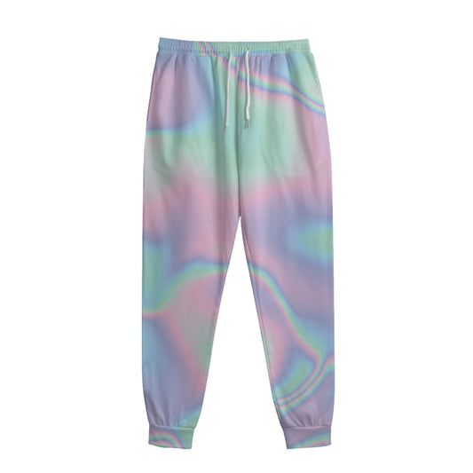 Holographic Waves Print Sweatpants
