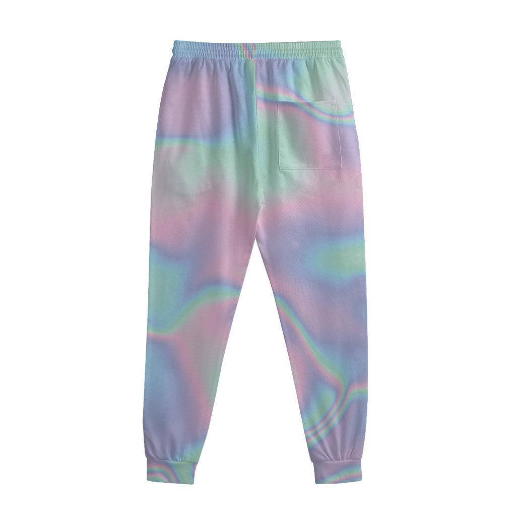 Holographic Waves Print Sweatpants
