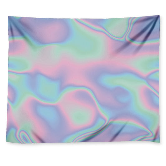 Holographic Waves Print Tapestry