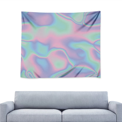 Holographic Waves Print Tapestry