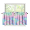 Holographic Waves Print Tier Curtains