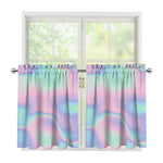 Holographic Waves Print Tier Curtains