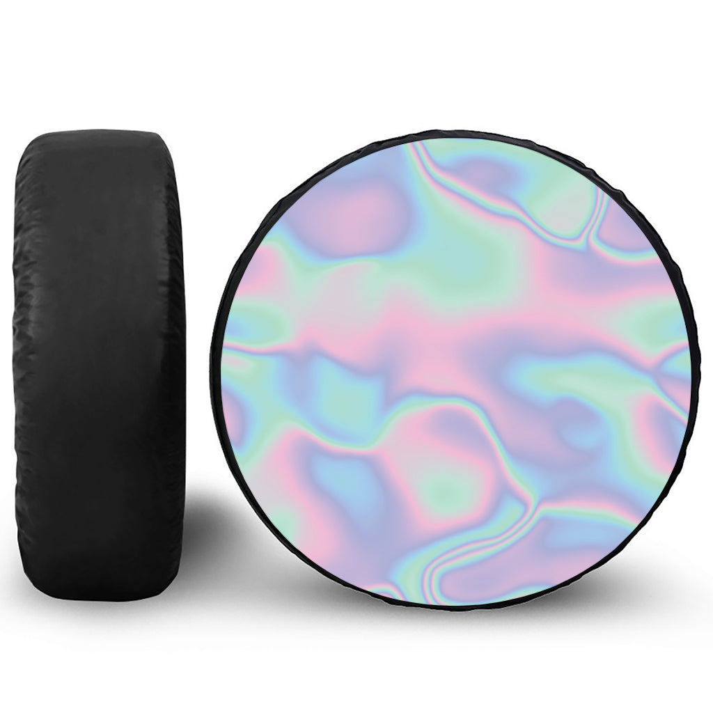 Holographic Waves Print Tire Cover