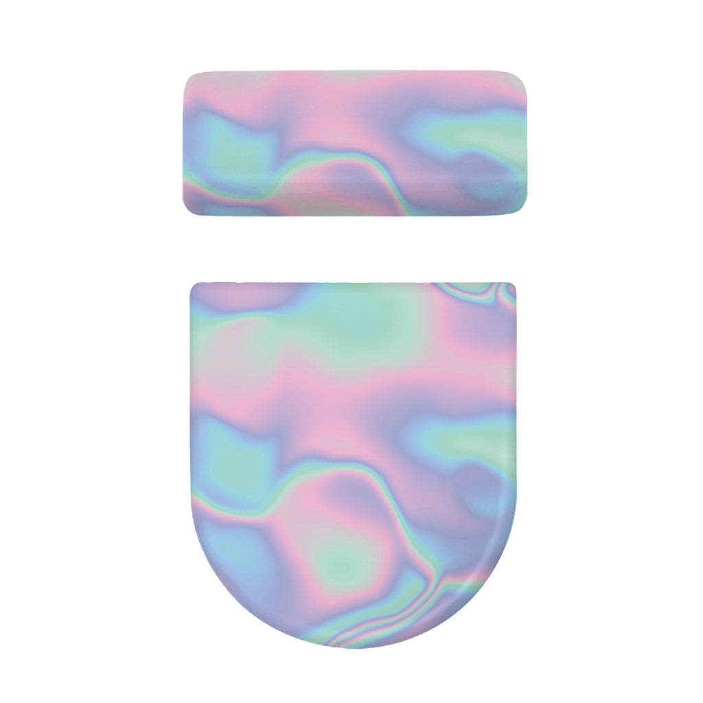 Holographic Waves Print Toilet Lid And Tank Cover Set