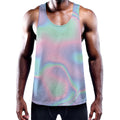 Holographic Waves Print Men's Workout Tank Top