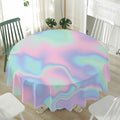 Holographic Waves Print Waterproof Round Tablecloth