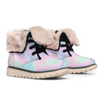 Holographic Waves Print Winter Boots