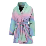 Holographic Waves Print Women's Bathrobe