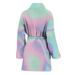 Holographic Waves Print Women's Bathrobe