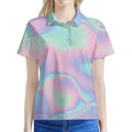 Holographic Waves Print Women's Polo Shirt