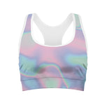 Holographic Waves Print Women's Sports Bra