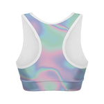 Holographic Waves Print Women's Sports Bra