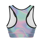 Holographic Waves Print Women's Sports Bra