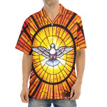 Holy Spirit Dove Stained Glass Print Aloha Shirt
