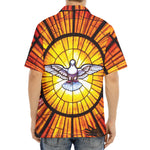 Holy Spirit Dove Stained Glass Print Aloha Shirt
