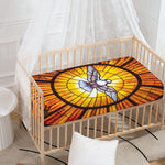 Holy Spirit Dove Stained Glass Print Baby Crib Sheet