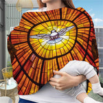 Holy Spirit Dove Stained Glass Print Baby Seat Cover