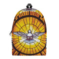 Holy Spirit Dove Stained Glass Print School Backpack