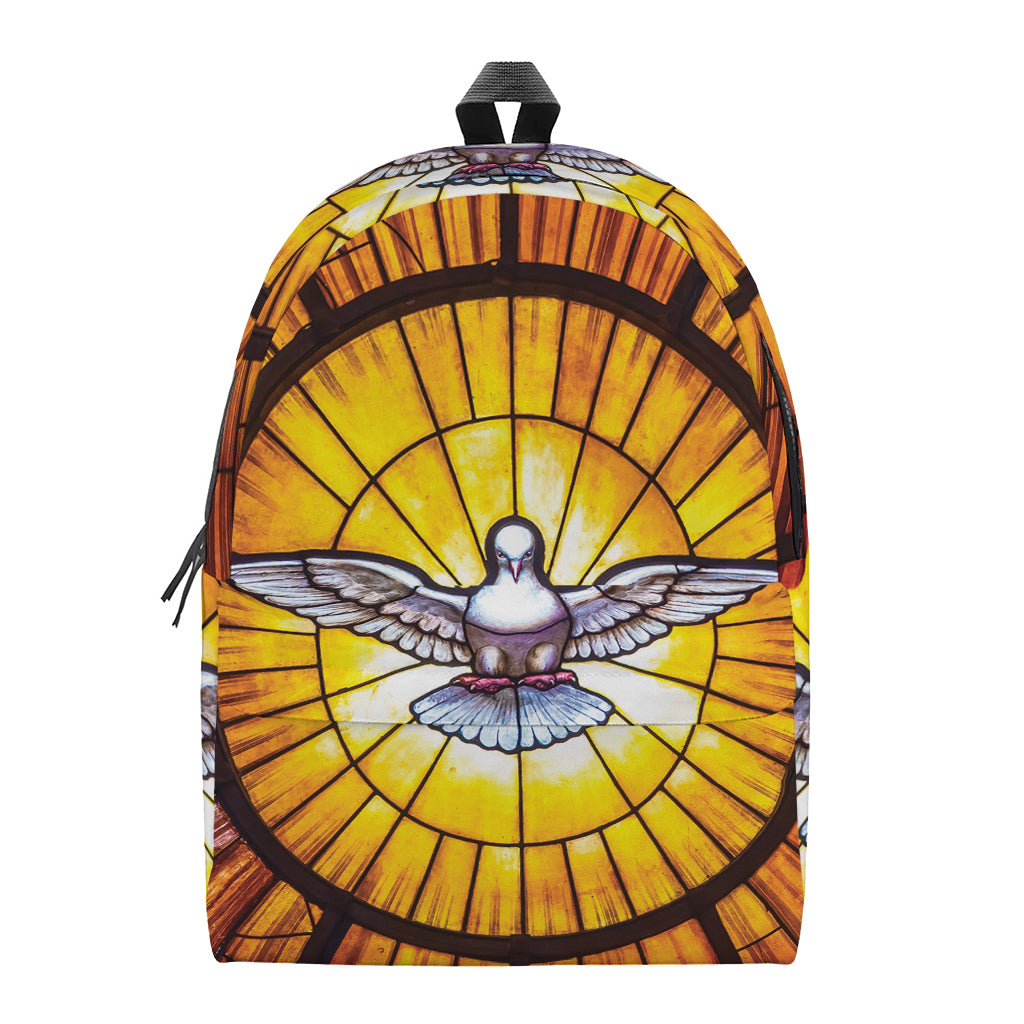 Holy Spirit Dove Stained Glass Print Backpack