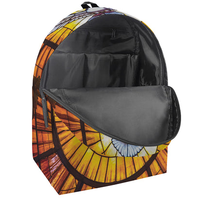 Holy Spirit Dove Stained Glass Print Backpack