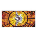 Holy Spirit Dove Stained Glass Print Beach Towel