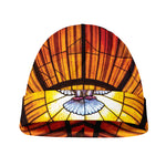 Holy Spirit Dove Stained Glass Print Beanie