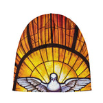 Holy Spirit Dove Stained Glass Print Beanie