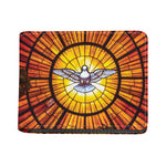 Holy Spirit Dove Stained Glass Print Bifold Wallet