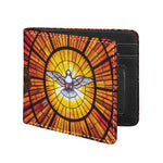 Holy Spirit Dove Stained Glass Print Bifold Wallet