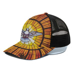 Holy Spirit Dove Stained Glass Print Black Mesh Trucker Cap