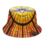 Holy Spirit Dove Stained Glass Print Bucket Hat