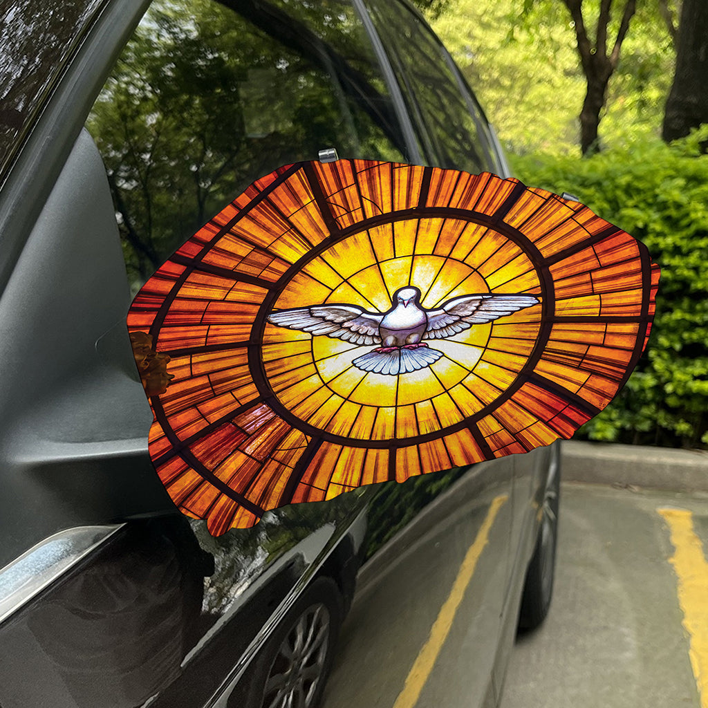 Holy Spirit Dove Stained Glass Print Car Side Mirror Covers