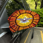 Holy Spirit Dove Stained Glass Print Car Side Mirror Covers