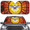 Holy Spirit Dove Stained Glass Print Car Windshield Sun Shade