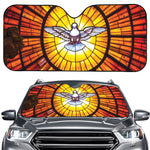 Holy Spirit Dove Stained Glass Print Car Windshield Sun Shade