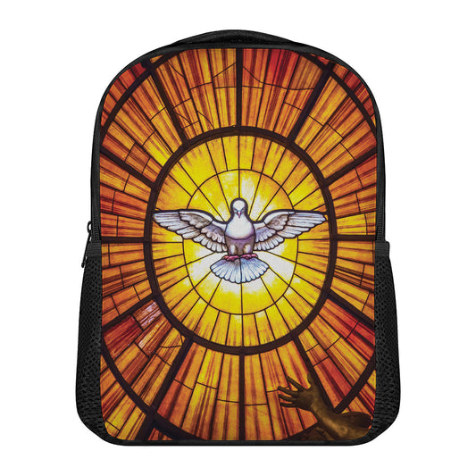 Holy Spirit Dove Stained Glass Print Casual Backpack