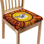Holy Spirit Dove Stained Glass Print Chair Cushion Cover
