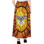 Holy Spirit Dove Stained Glass Print Chiffon Maxi Skirt