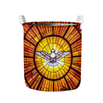 Holy Spirit Dove Stained Glass Print Collapsible Laundry Basket