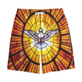 Holy Spirit Dove Stained Glass Print Cotton Shorts