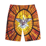 Holy Spirit Dove Stained Glass Print Cotton Shorts