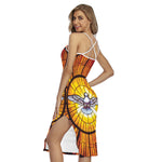 Holy Spirit Dove Stained Glass Print Cross Back Cami Dress