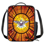 Holy Spirit Dove Stained Glass Print Crossbody Lunch Bag