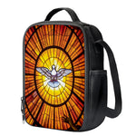 Holy Spirit Dove Stained Glass Print Crossbody Lunch Bag