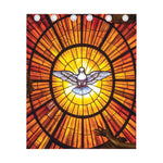 Holy Spirit Dove Stained Glass Print Curtain