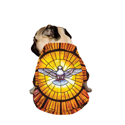 Holy Spirit Dove Stained Glass Print Dog Zip Up Jacket