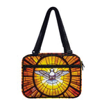 Holy Spirit Dove Stained Glass Print Double Strap Bible Bag