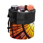 Holy Spirit Dove Stained Glass Print Drawstring Makeup Bag