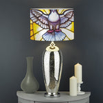 Holy Spirit Dove Stained Glass Print Drum Lamp Shade
