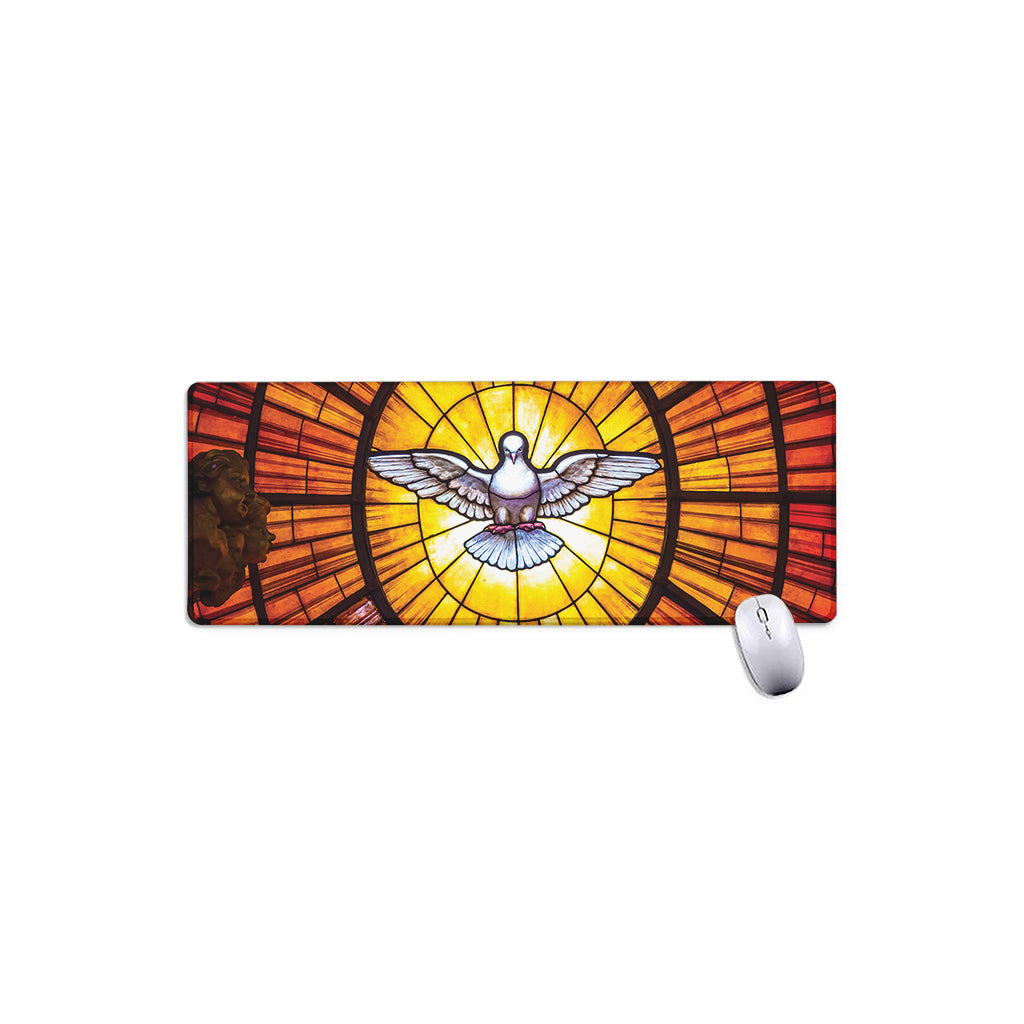 Holy Spirit Dove Stained Glass Print Extended Mouse Pad